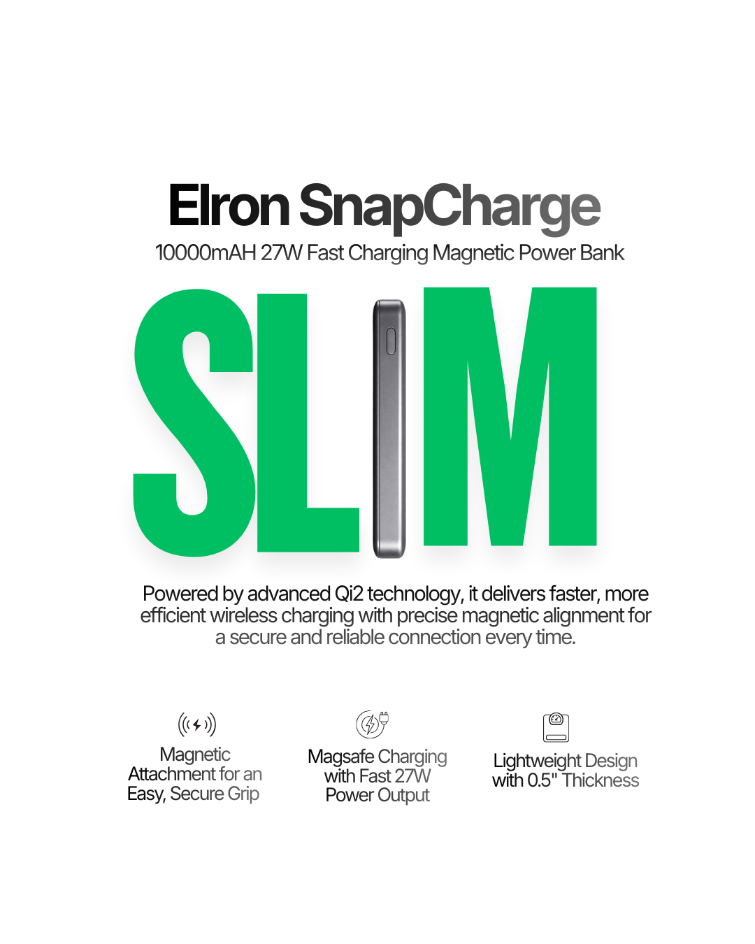 Elron SnapCharge 10000 | 27W Fast Charging