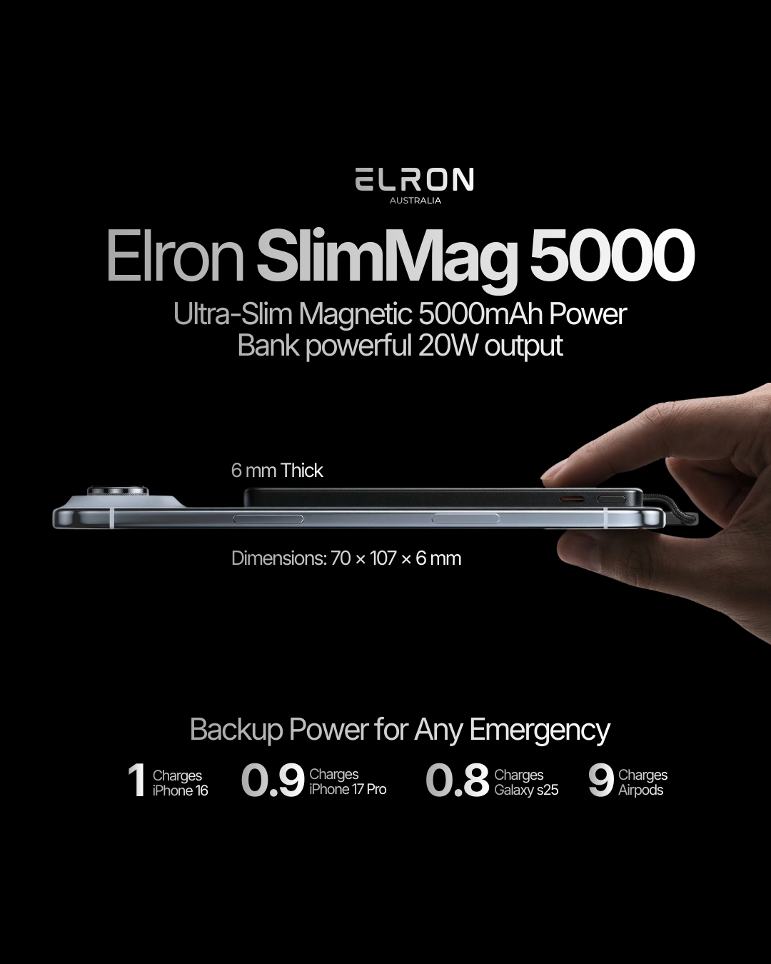 Elron SlimMag 5000mAh Magnetic Power Bank